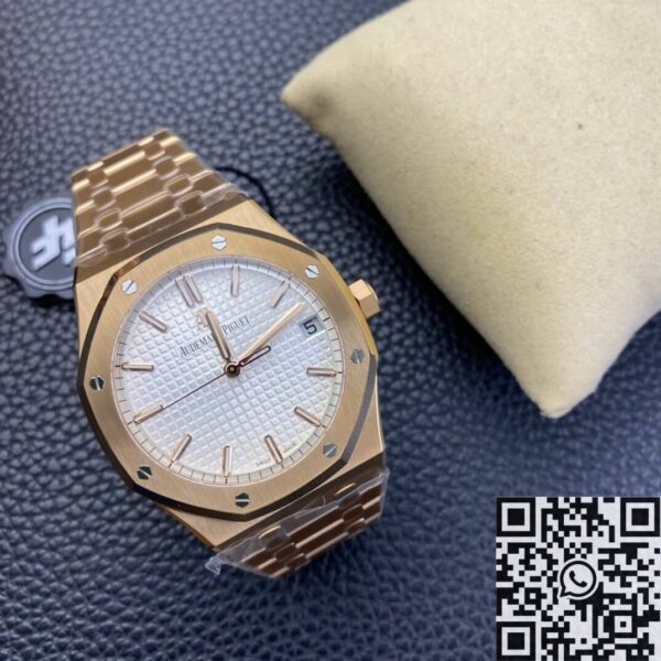 Royal Oak Watch Audemars Piguet​ 15500 Rose Gold White Dial