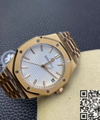 Royal Oak Watch Audemars Piguet​ 15500 Rose Gold White Dial