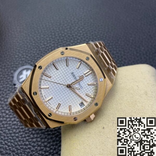 Royal Oak Watch Audemars Piguet​ 15500 Rose Gold White Dial