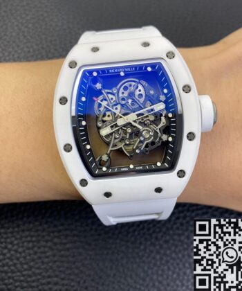 Cheapest Richard Mille RM055 White Ceramic Watch ZF Factory