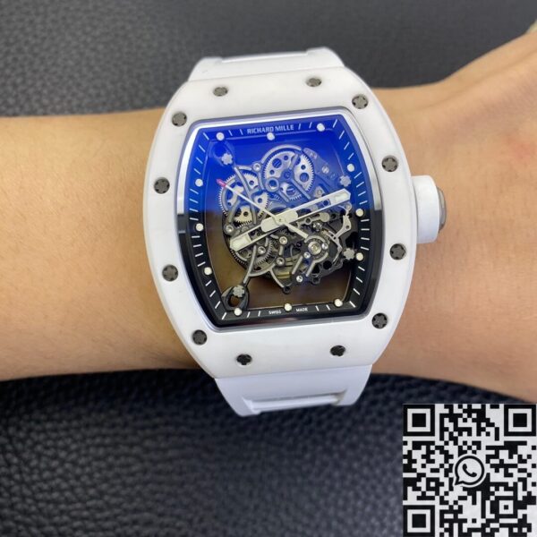 Cheapest Richard Mille RM055 White Ceramic Watch ZF Factory
