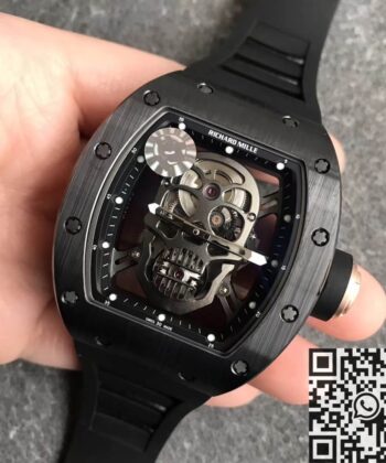 Richard Mille Cheapest Watch RM052-01 Black Ceramic Skull Dial
