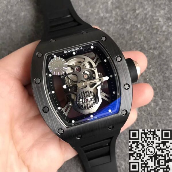 Richard Mille Cheapest Watch RM052-01 Black Ceramic Skull Dial