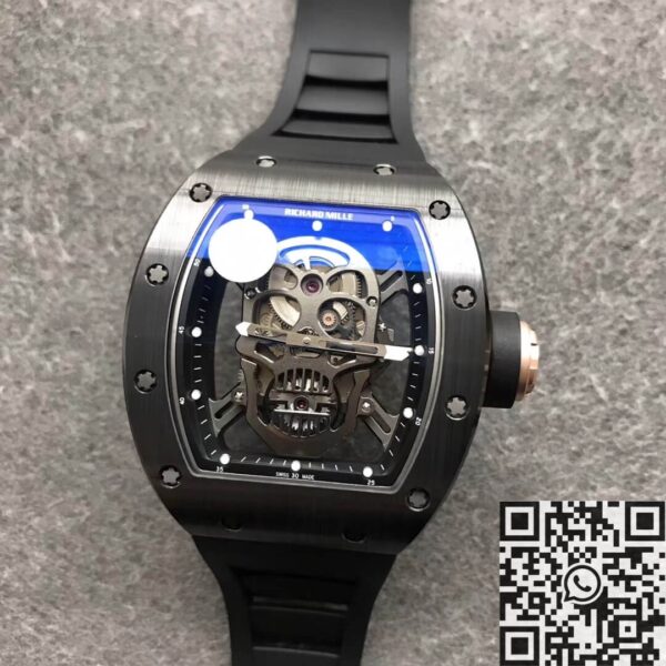 Richard Mille Cheapest Watch RM052-01 Black Ceramic Skull Dial