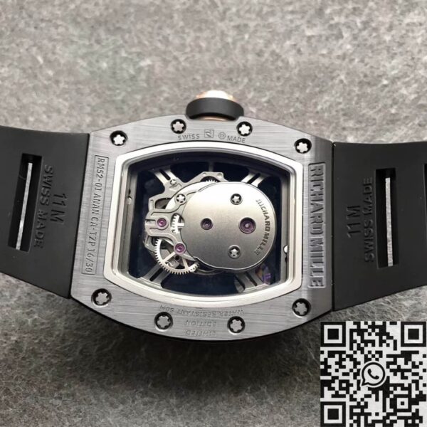 Richard Mille Cheapest Watch RM052-01 Black Ceramic Skull Dial