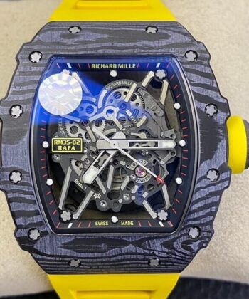 Replica Richard Mille Watch​ RM35-02 V3 Yellow Rubber Strap ZF