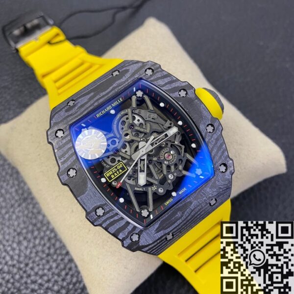 Replica Richard Mille Watch​ RM35-02 V3 Yellow Rubber Strap ZF
