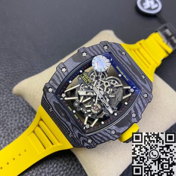 Replica Richard Mille Watch​ RM35-02 V3 Yellow Rubber Strap ZF