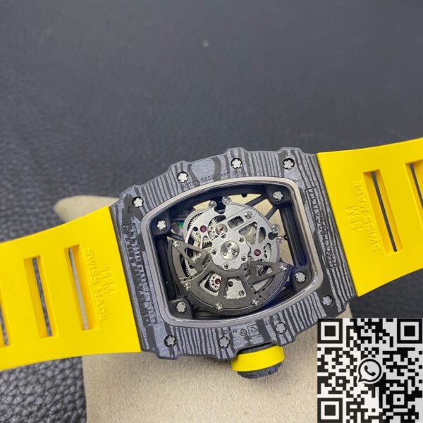 Replica Richard Mille Watch​ RM35-02 V3 Yellow Rubber Strap ZF