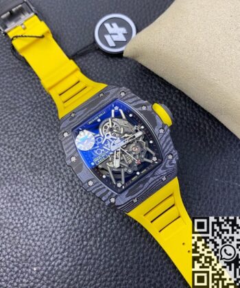 Replica Richard Mille Watch​ RM35-02 V3 Yellow Rubber Strap ZF