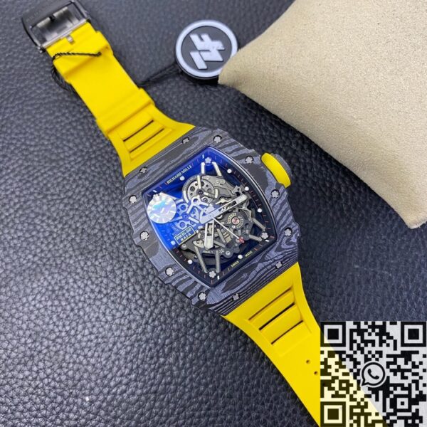 Replica Richard Mille Watch​ RM35-02 V3 Yellow Rubber Strap ZF