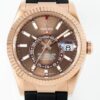 Sky Dweller Rolex M326235-0005 Gold Bezel Brown Dial Watch