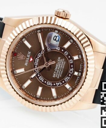 Sky Dweller Rolex M326235-0005 Gold Bezel Brown Dial Watch