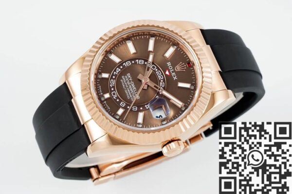 Sky Dweller Rolex M326235-0005 Gold Bezel Brown Dial Watch
