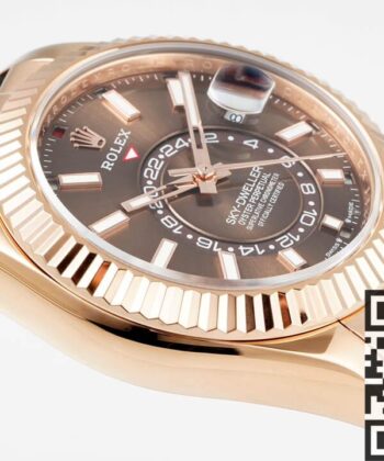 Sky Dweller Rolex M326235-0005 Gold Bezel Brown Dial Watch