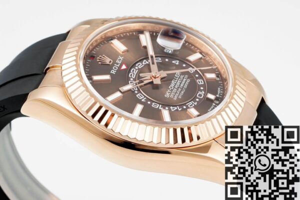 Sky Dweller Rolex M326235-0005 Gold Bezel Brown Dial Watch