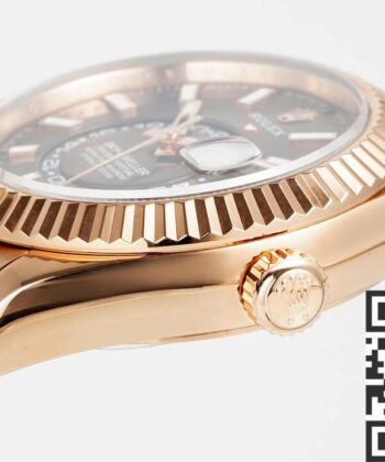 Sky Dweller Rolex M326235-0005 Gold Bezel Brown Dial Watch