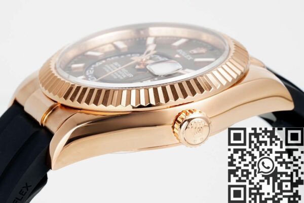 Sky Dweller Rolex M326235-0005 Gold Bezel Brown Dial Watch