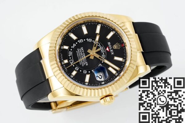 Sky-Dweller Rolex M336238-0002 Gold Watch Case Rubber Strap