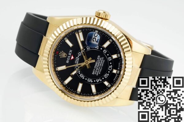Sky-Dweller Rolex M336238-0002 Gold Watch Case Rubber Strap