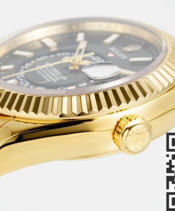 Sky-Dweller Rolex M336238-0002 Gold Watch Case Rubber Strap