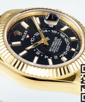 Sky-Dweller Rolex M336238-0002 Gold Watch Case Rubber Strap