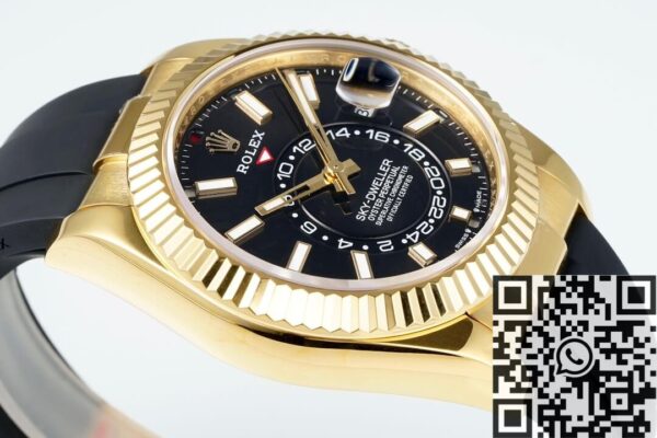 Sky-Dweller Rolex M336238-0002 Gold Watch Case Rubber Strap