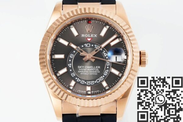 ZF Factory Rolex Sky Dweller M326235-0006 Gold Bezel Grey Dial