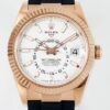 Sky Dweller Replica Watch Rolex M326235-0004 Gold Bezel White