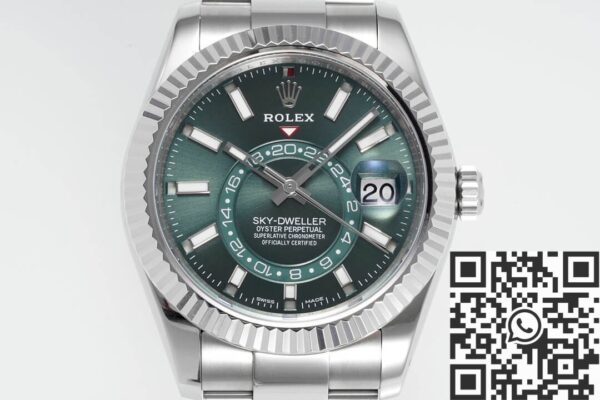 Sky Dweller Fake Watch Rolex M326934 Mint Green Dial