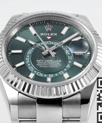 Sky Dweller Fake Watch Rolex M326934 Mint Green Dial