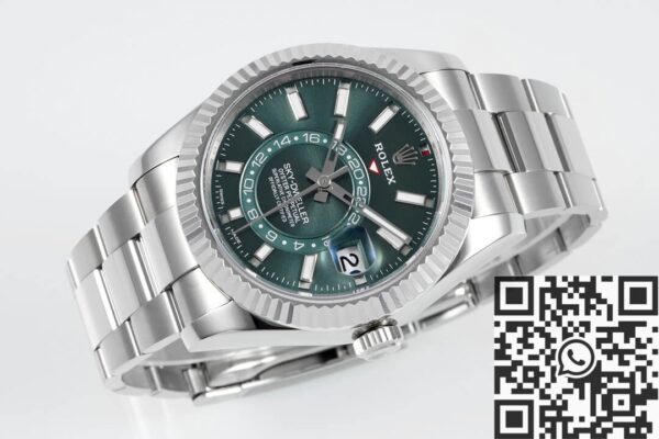 Sky Dweller Fake Watch Rolex M326934 Mint Green Dial