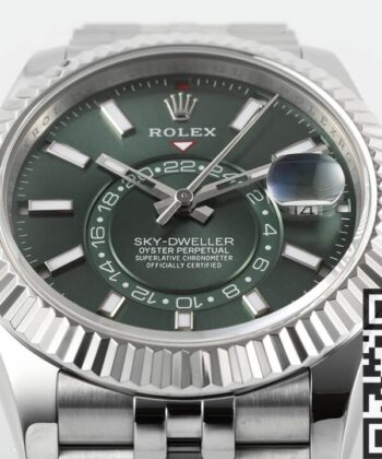 Green Rolex Sky Dweller M336934-0002 Mint Green Dial Watch