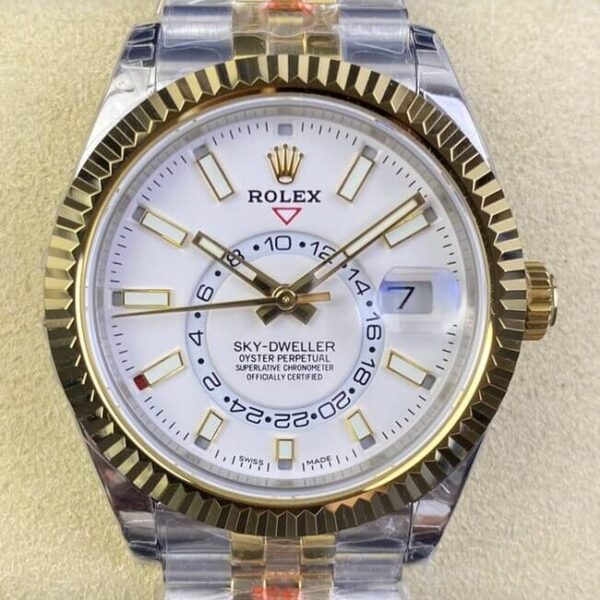 Noob Factory Sky Dweller Rolex M326933-0009 White Dial Watch