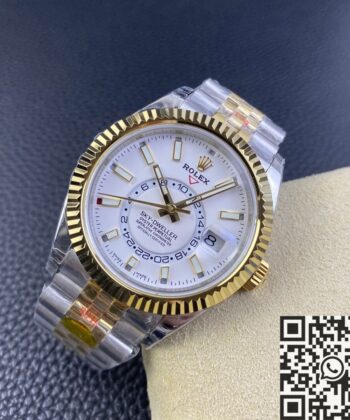 Noob Factory Sky Dweller Rolex M326933-0009 White Dial Watch