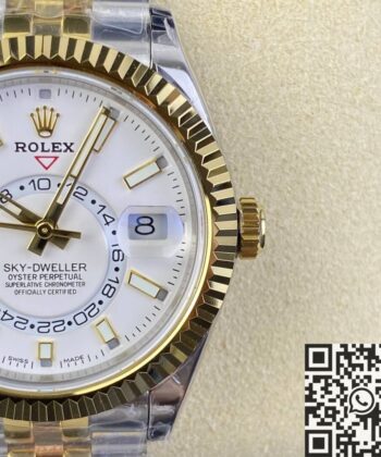 Noob Factory Sky Dweller Rolex M326933-0009 White Dial Watch