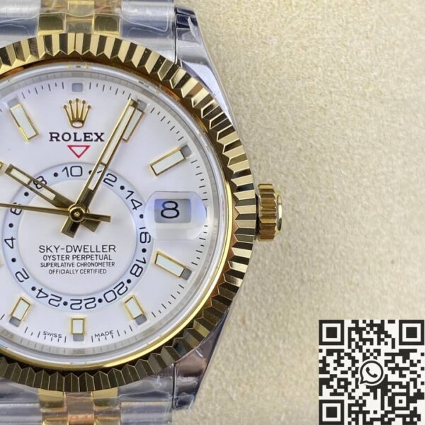 Noob Factory Sky Dweller Rolex M326933-0009 White Dial Watch