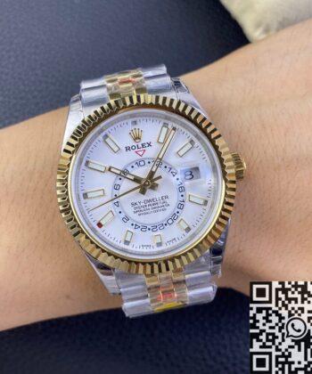 Noob Factory Sky Dweller Rolex M326933-0009 White Dial Watch