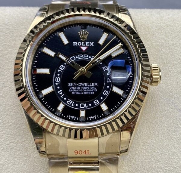 Sky-Dweller Rolex Gold M326938-0004 Black Dial Noob Factory