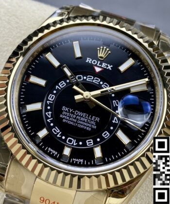 Sky-Dweller Rolex Gold M326938-0004 Black Dial Noob Factory