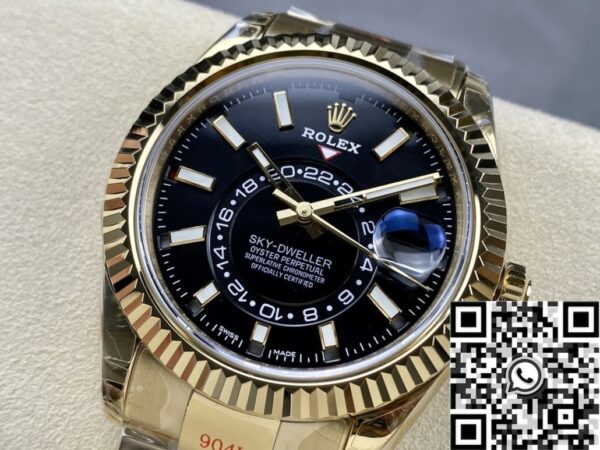 Sky-Dweller Rolex Gold M326938-0004 Black Dial Noob Factory