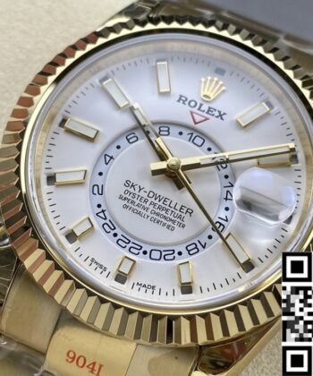 Noob Sky Dweller Watch Rolex M326938-0005 White Dial