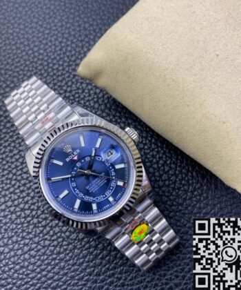 Noob Factory Fake Rolex Sky Dweller M326934-0004 Blue Dial