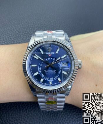 Noob Factory Fake Rolex Sky Dweller M326934-0004 Blue Dial