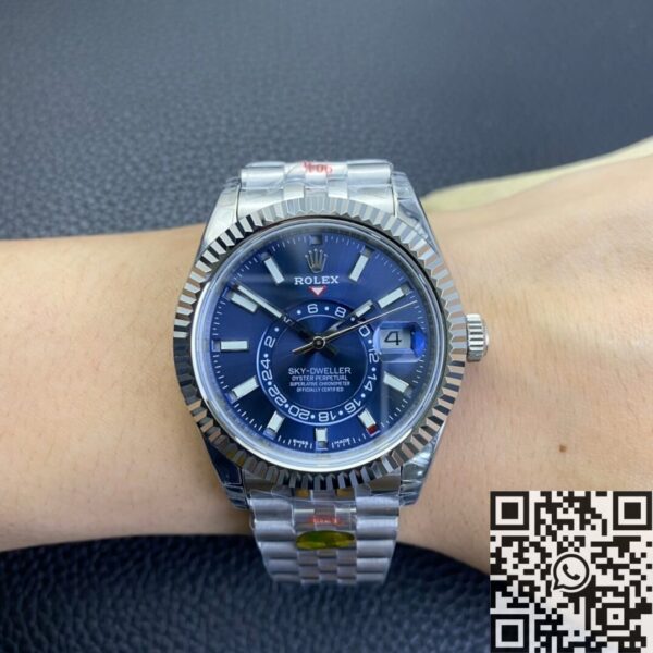 Noob Factory Fake Rolex Sky Dweller M326934-0004 Blue Dial
