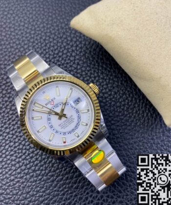 Noob Factory Replica Rolex Sky Dweller M326933-0009 White Dial