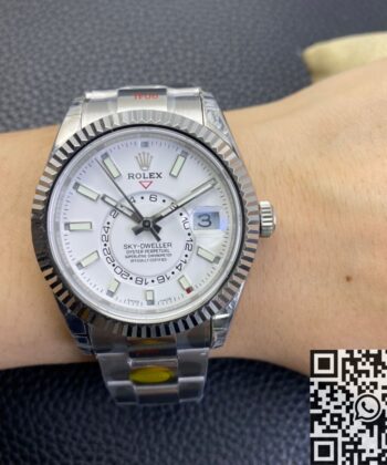 Sky Dweller Fake Watches Rolex M326934-0001 White Dial