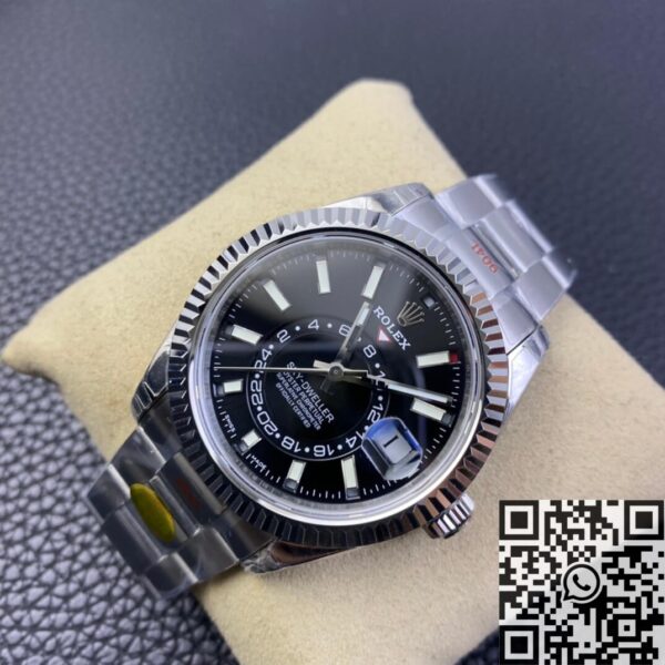 Fake Sky Dweller Watch Rolex M326934-0005 Gloss Black Dial