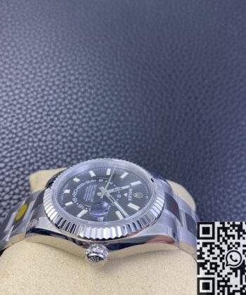 Fake Sky Dweller Watch Rolex M326934-0005 Gloss Black Dial