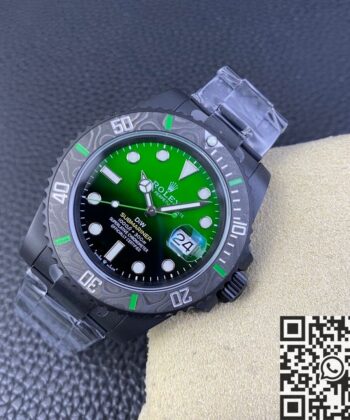 Rolex The Submariner Custom Gradient Green Size 40mm Watch